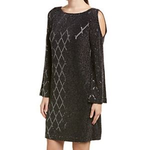 Jessica Howard Black Sequin Shift Dress sz 20